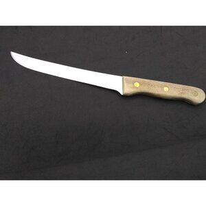 Vintage Chicago Cutlery C66 Carving Slicing Knife Rivet Wood Handle  11.25" READ